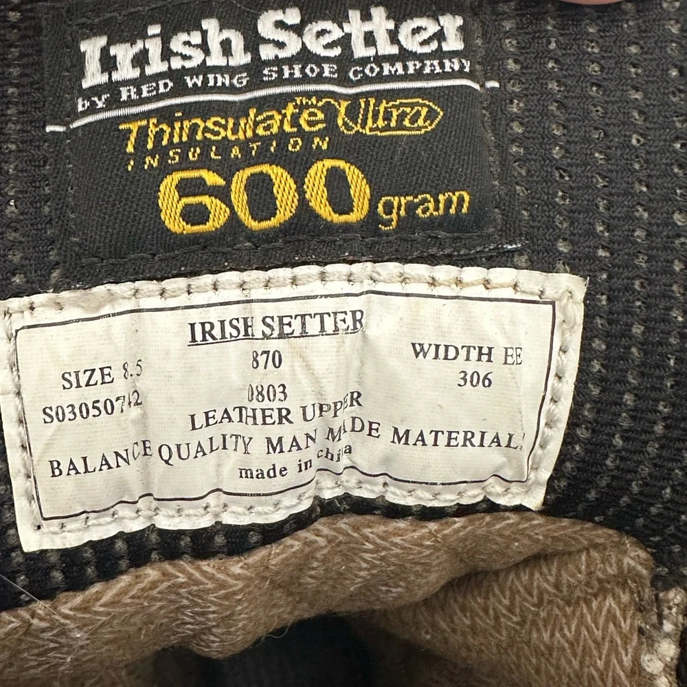 Irish Setter ScentBan Camo Hunting‎ Boots 2850 600 Gram Thinsulate Size 8.5 EE